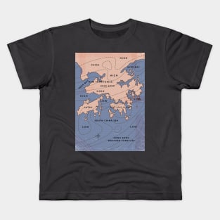 Hong Kong Vintage style weather map Kids T-Shirt